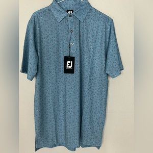FootJoy Men's Mini Floral Lisle Self Collar Polo